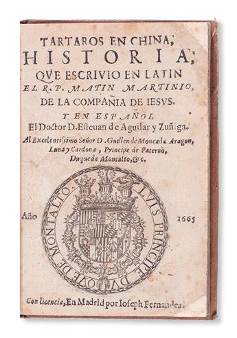 TRAVEL  MARTINI, MARTINO, S. J. Tartaros en China.  1665.  Lacks one preliminary leaf.